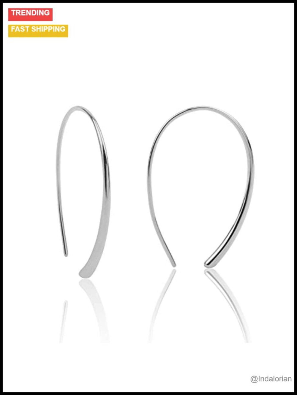 925 Sterling Silver Threader Earrings Drop Dangle Hoops Hypoallergenic